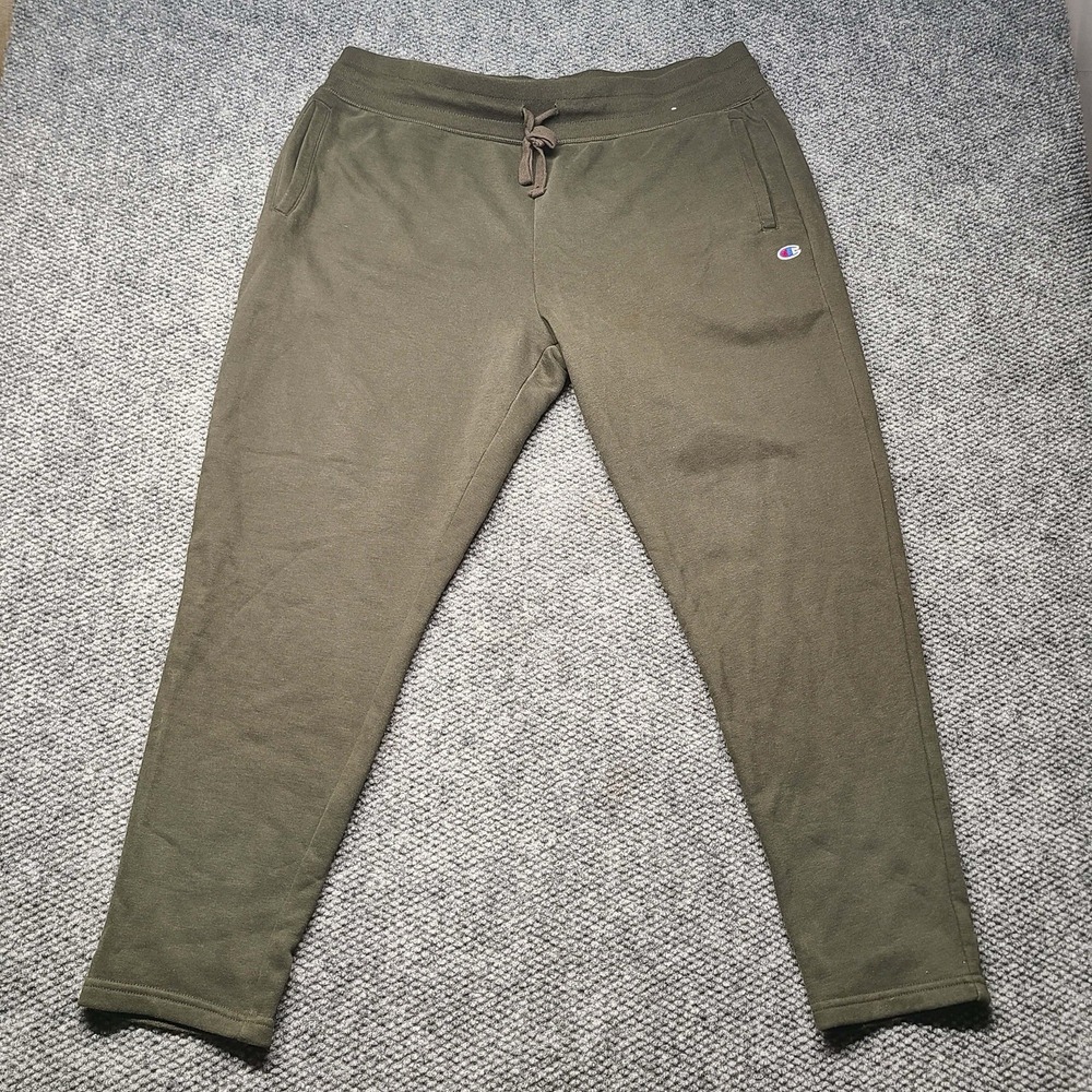 Champion Womens Jogger Sweat Pants Thick Elastic Waist Army Green Size XXL